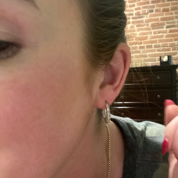 Anthropologie “diamond” hoops - Picture 6 of 8